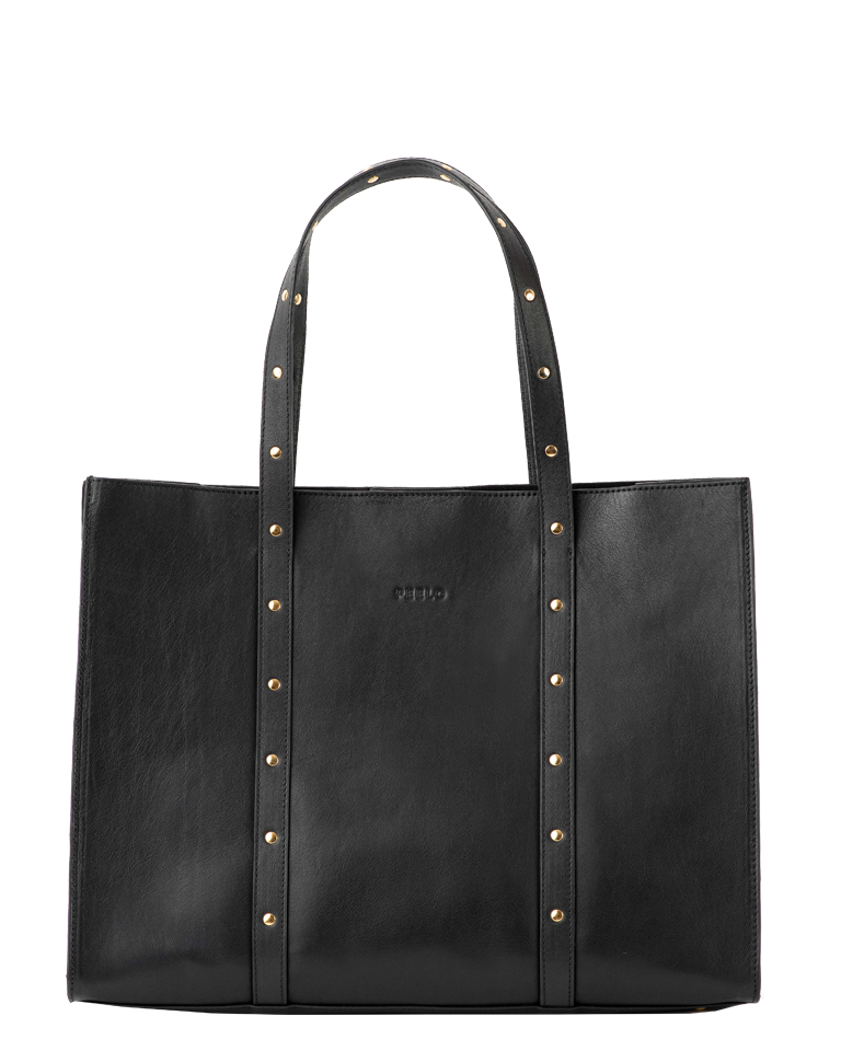 Large tote – Black With Studs - Peelo Accessories